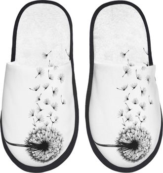 Generic Slipper Dandelion Blowing In The Wind Soft Camping Slippers Non-Slip Indoor Shoes For Winter Spa Bedroom M