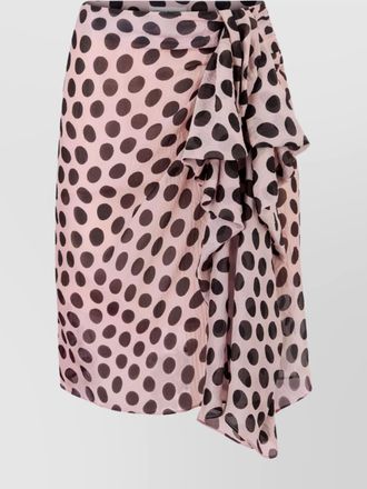 Nina Ricci silk seersucker high-rise polka-dot wrap skirt