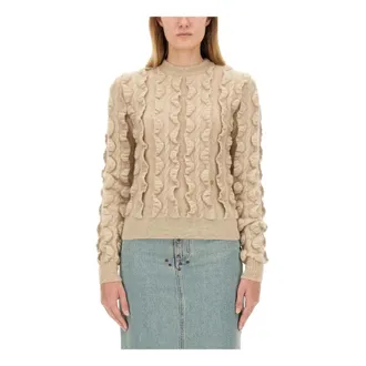 Moschino Round-neck Knitwear, female, Beige, Size: XS Maglia