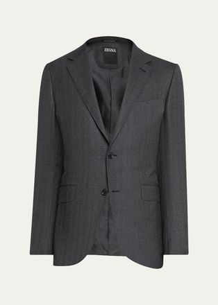 Ermenegildo Zegna Mens Wool Micro-Chevron Two-Piece Suit