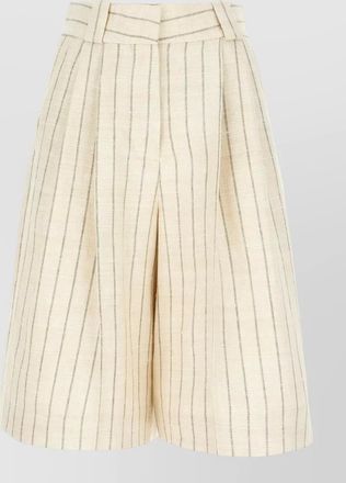 Blaz&eacute; Milano high waist striped shorts belt loops