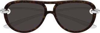 Bottega Veneta Sunglasses Bv1418 S 002 Silver/Brown Women