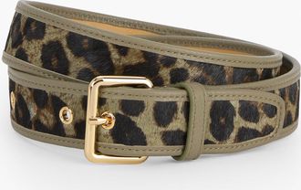 Talbots Leopard Calf Hair Belt - Burnt Olive - XL Talbots