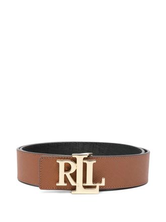 Lauren Ralph Lauren logo-detail buckle belt - women - Calf Leather - L - Brown