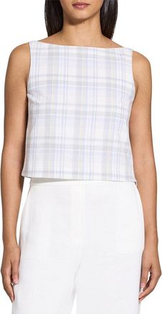 Theory Bateau Neck Linen-Blend Top