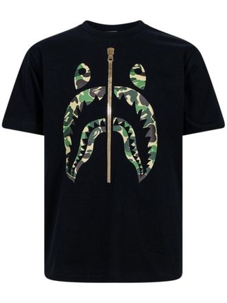 A Bathing Ape T-shirt ABC Camo Shark Black/Green - Nero