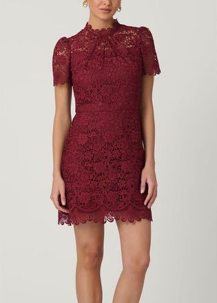 Shoshanna Ella Cortland Lace Dress in Burgundy at Nordstrom, Size 10