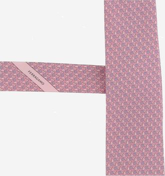 Ferragamo Mens Silk Tie Pink Ties & Bow
