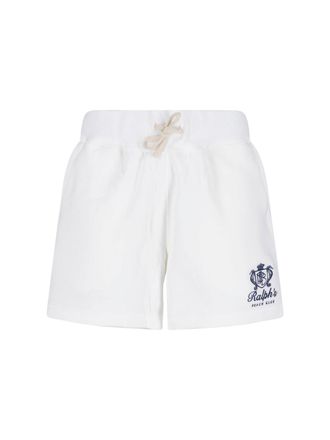 Polo Ralph Lauren White Minimalist Drawstring Logo Shorts