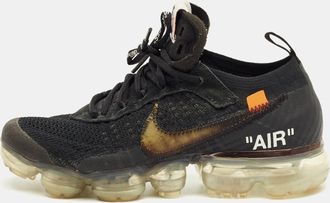 Off-white X Nike Black Knit Fabric Air Vapormax Sneakers
