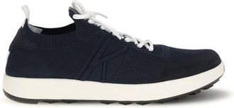Kiton Blue Textured Knit Sneakers