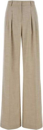 Andamane Nathalie Pant - Dames - Wijde Broeken - Beige - S - Broeken