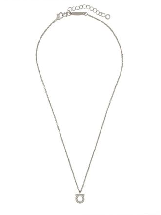 Ferragamo Gold Gancini Pendant Brass Necklace