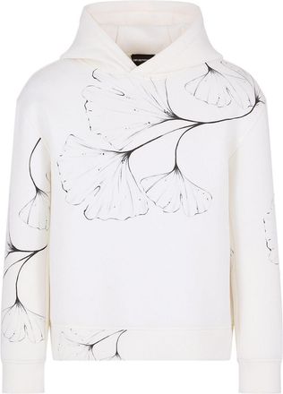 Emporio Armani graphic-print hoodie - men - Elastane/Polyamide/Viscose - S - White