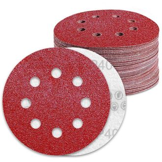 OEM Discos De Lijado De 125 Mm Con Sistema De Velcro, Grano 40, Para Lijadoras Orbitales Aleatorias De 8 Orificios (70 Unidades) - Crezuo