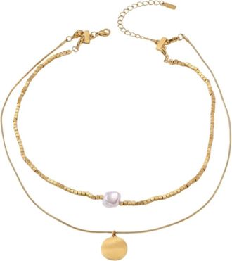 Dansk Copenhagen Vera 2in1 Korte Ketting - Dames - Accessoires - Geel - Maat: ONE Size