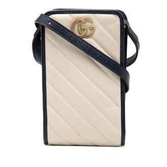 Gucci Pre-owned Gucci GG Marmont Matelasse Diagonal Calfskin Torchon Phone Holder Crossbody Ladies XC2DPZM0UY9C8G6H