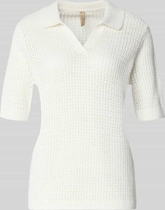 Soyaconcept Strickpullover mit Polokragen und 1/2-Arm Modell DENEFA in Offwhite, Gr&ouml;&szlig;e XXL