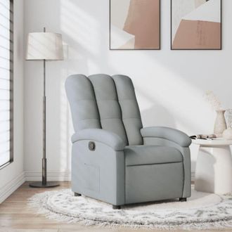 vidaXL Sill&oacute;n Reclinable De Tela Gris Claro Vidaxl