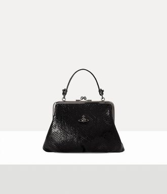 Vivienne Westwood Granny Frame Purse Python-effect Emboss Black