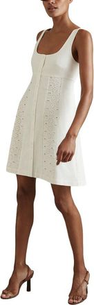 Reiss Dorothea Short Lace Linen Shift Dress