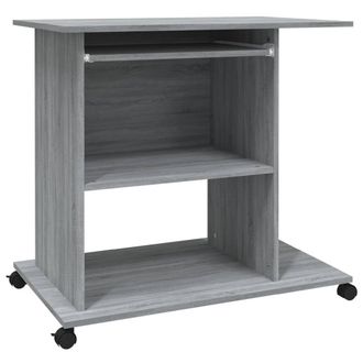 vidaXL Vidaxl - Escritorio De Madera Contrachapada Gris Sonoma 80x50x75 Cm