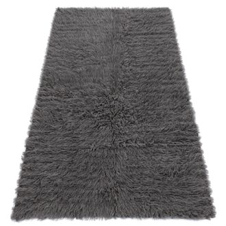 RugsX RugsX Flokati Woolen Bedcover Rug in Grey | Size: 200 cm x 300 cm