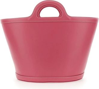 Marni Leren Tote Bag - Dames - Shoppers - Roze - ONE Size - Leer - Tassen