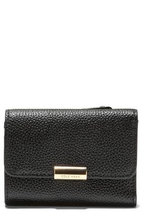 Cole Haan Rachel Compact Leather Trifold Wallet in Black at Nordstrom