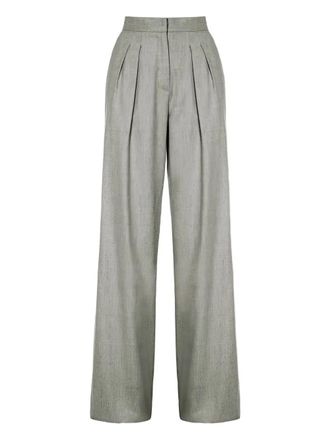 Malo pleated trousers - women - Virgin Wool/Polyamide/Spandex/Elastane - 44 - Grey