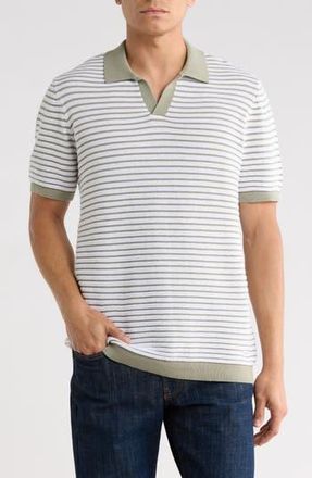 Buffalo Wicher Stripe Knit Polo in Sage Green Combo at Nordstrom Rack, Size X-Large