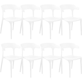 Beliani Set of 8 Dining Chairs GUBBIO White