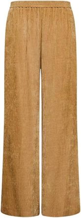 Forte_Forte Needlecord Velvet Palazzo Broek - Dames - Wijde Broeken - Bruin - M - Broeken