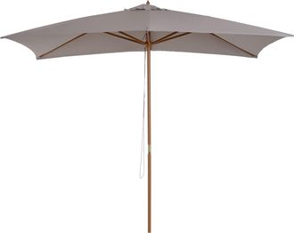 OUTSUNNY 2 x 3(m) Wood Garden Parasol Sun Shade Patio Umbrella Canopy Light Grey | TJ Hughes