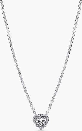 Pandora Heart Sterling Silver Collier With Clear Cubic Zirconia