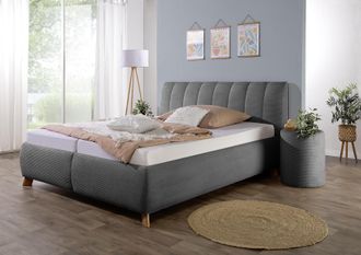 Maintal Polsterbett »Hügeldorf« inklusive Bettkasten, in H2, H3 & H4 erhältlich, aus Cord-Bezug