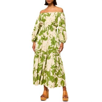 Misa Womens Yasenia Dress In Green Goddess Poplin