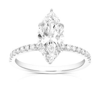 Vir Jewels 2 cttw Marquise Lab Grown Diamond Engagement Solitaire Ring in 14K White Gold For Women