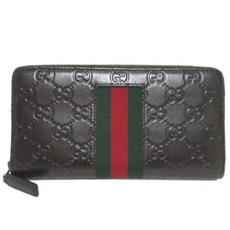 Gucci Vintage, unisex, Bruin, ONE Size, Pre-owned Guccissima Lange portemonnee (bi-fold)