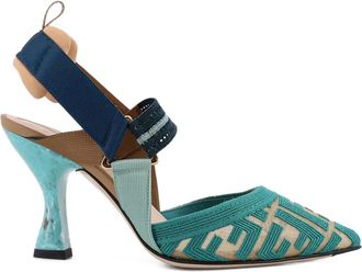 Fendi Pumps Colibr&igrave; con logo - Blu