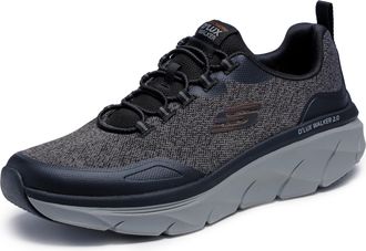 Skechers Mens Dlux Walker 2.0 Steadyway Sneaker, Black Dark Grey, 10 UK