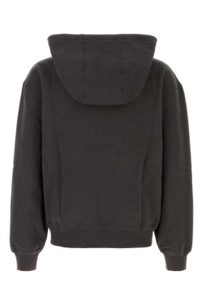 Saint Laurent Mens Charcoal Cotton Sweatshirt Acier Exterior: Felpe