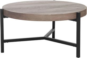 Beliani Beliani - Modern Industrial Round Coffee Table Tripod Base Wood Effect ø 70 cm Bonita