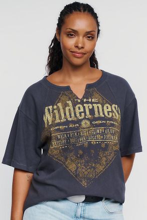 Pilcro 100% Cotton Notched Graphic Tee