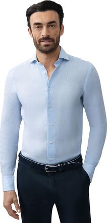 Cavallaro overhemd Cavallaro Firento lichtblauw linnen slim fit