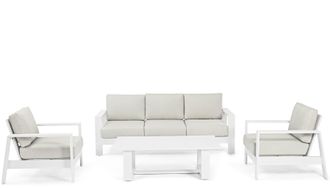 BIZZOTTO 5-Sitzer Premium Outdoor Gartenlounge Baltic - Weiss/Beige