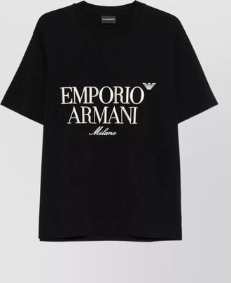 Emporio Armani logo cotton crew neck short sleeve t-shirt