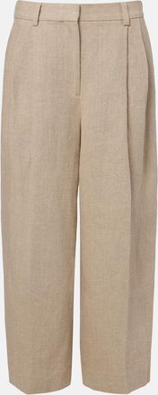 Toteme Cropped linen wide-leg pants