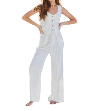 Bishop + Young Ticket To Paradise Sorrento Wide Leg Stripe Pant In White
