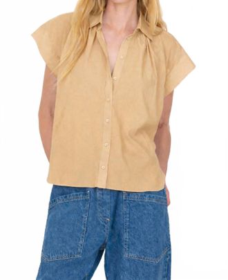Secular Trinity Button Up Top In Camel